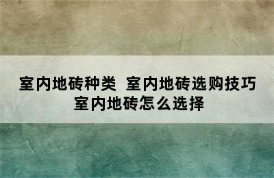 室内地砖种类  室内地砖选购技巧 室内地砖怎么选择